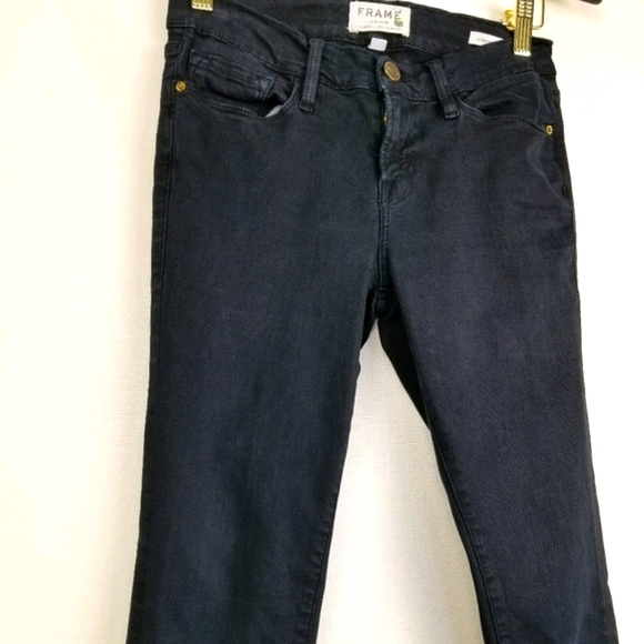 FRAME Denim Faded Black Le Skinny De Jeanne Jean Sz 26 - Picture 3 of 13